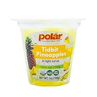 Vista 1 de MW Polar Taza de aperitivos, piñas en almíbar ligero, 7 onzas (paquete de 12)