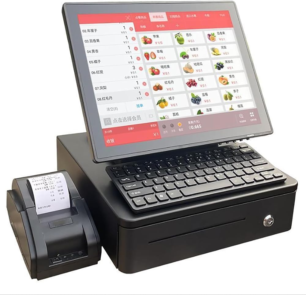 Caisse Enregistreuse De Restaurant, Caisse Enregistreuse Électronique Avec Écran Tactile De 15,6 Pouces, Écran LED 1 Ligne À 8 Chiffres, Charge La Rotation Multi-angle, Port USB, Pour Supermarché OF