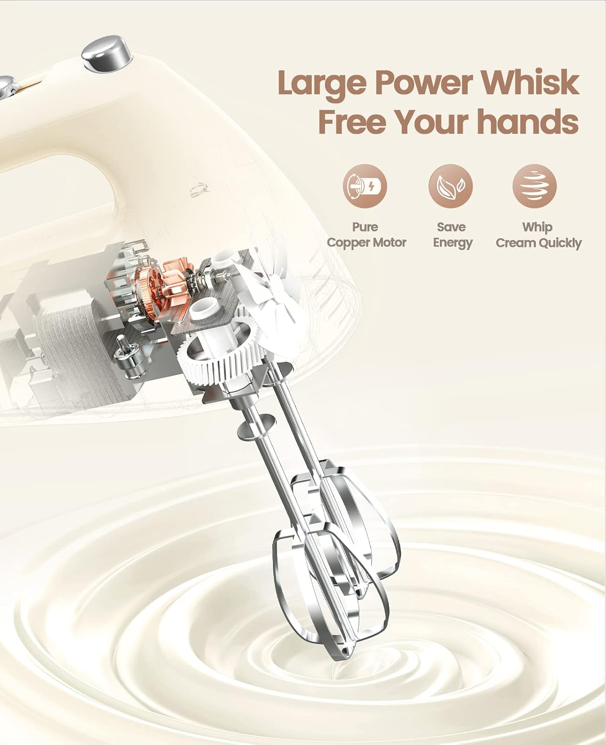 Buy CHeflee Hand Mixer Electric, 5Speed, with Stainless Steel Whisk