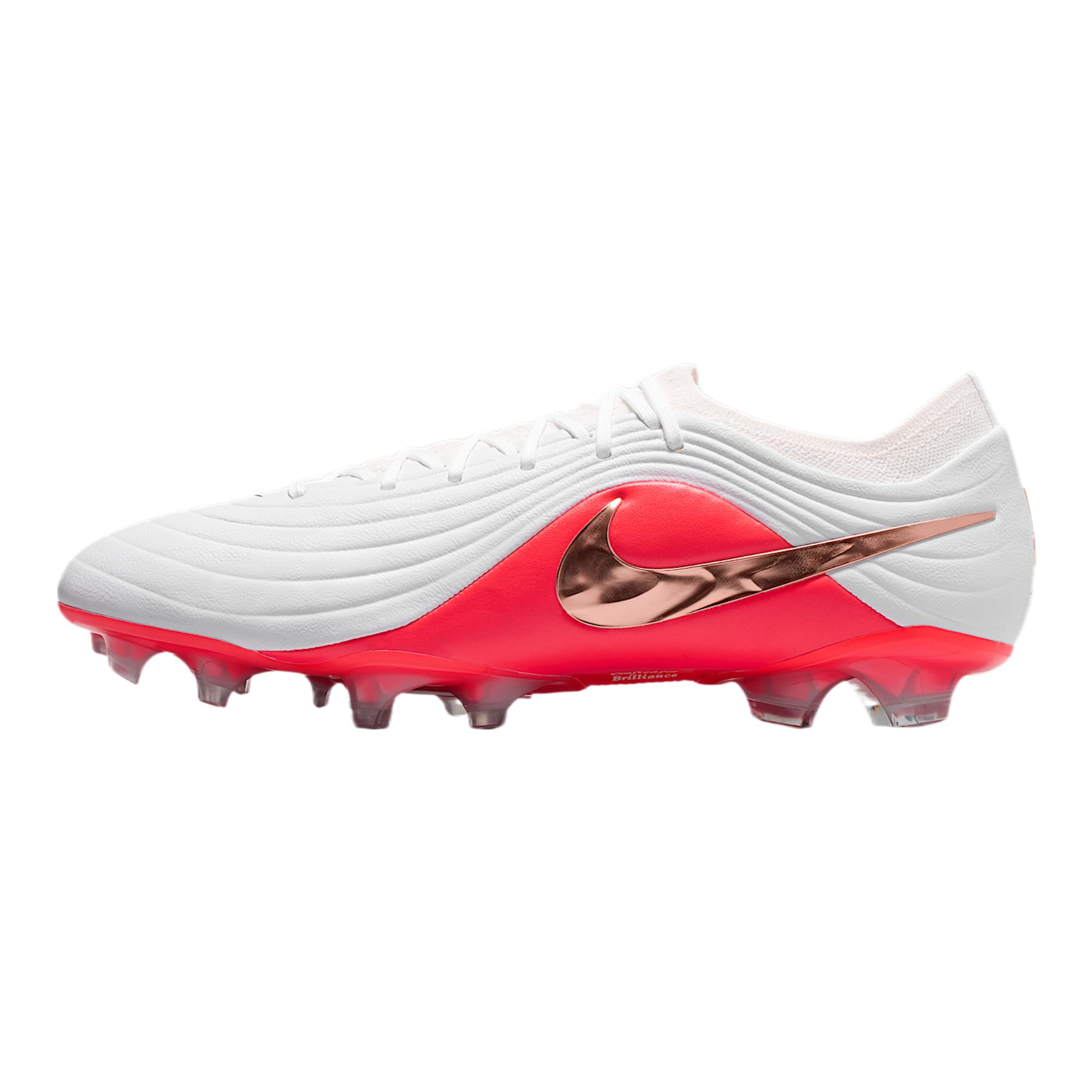 Tiempo Maestro Elite Firm-Ground Low-Top Soccer Cleats (White/Bright Crimson/Blur)