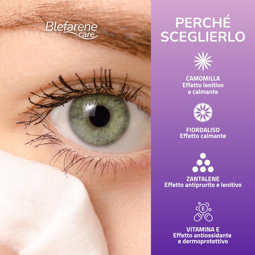 Pharmanutra Blefarene CARE Salviette monouso in cotone per igiene occhi e ciglia con camomilla 20 unità