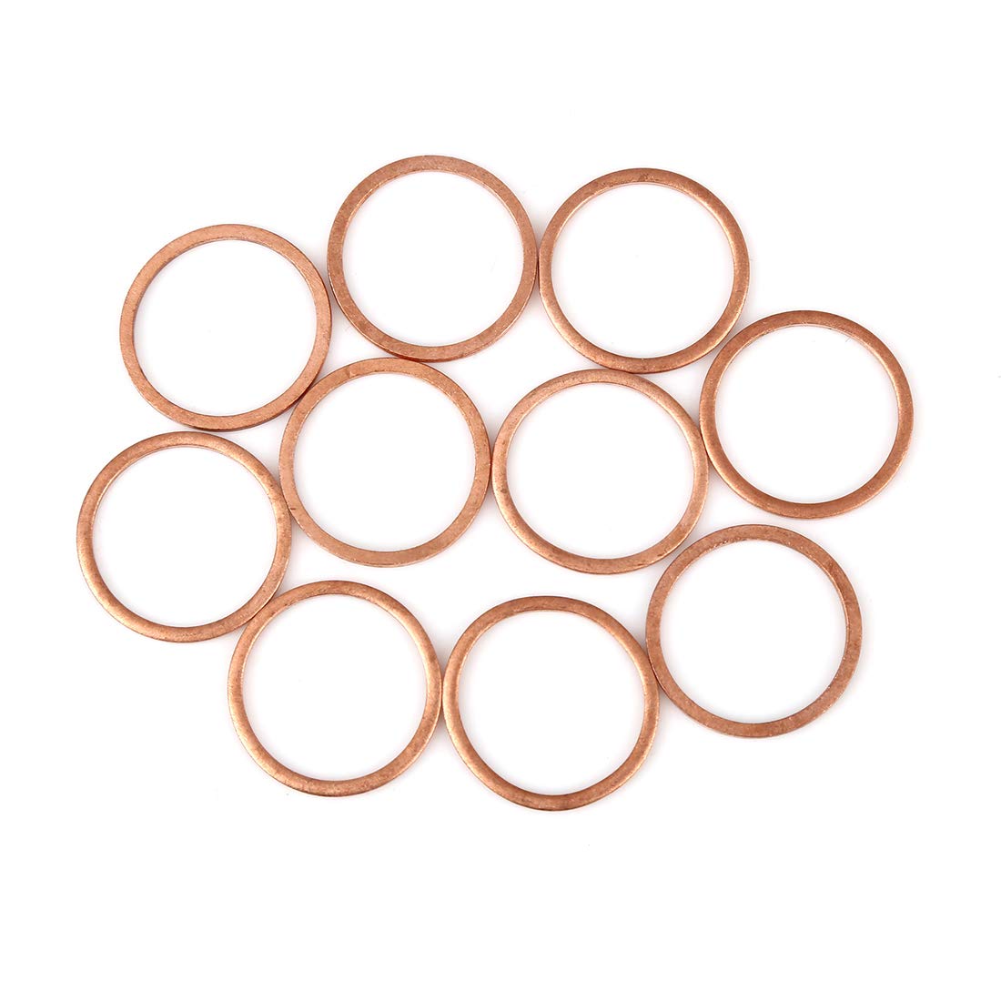 X AUTOHAUX 10pcs Copper Washer Flat Sealing Ring Spacer for Car 20 x 24 x 1.5mm, 24 millimeters