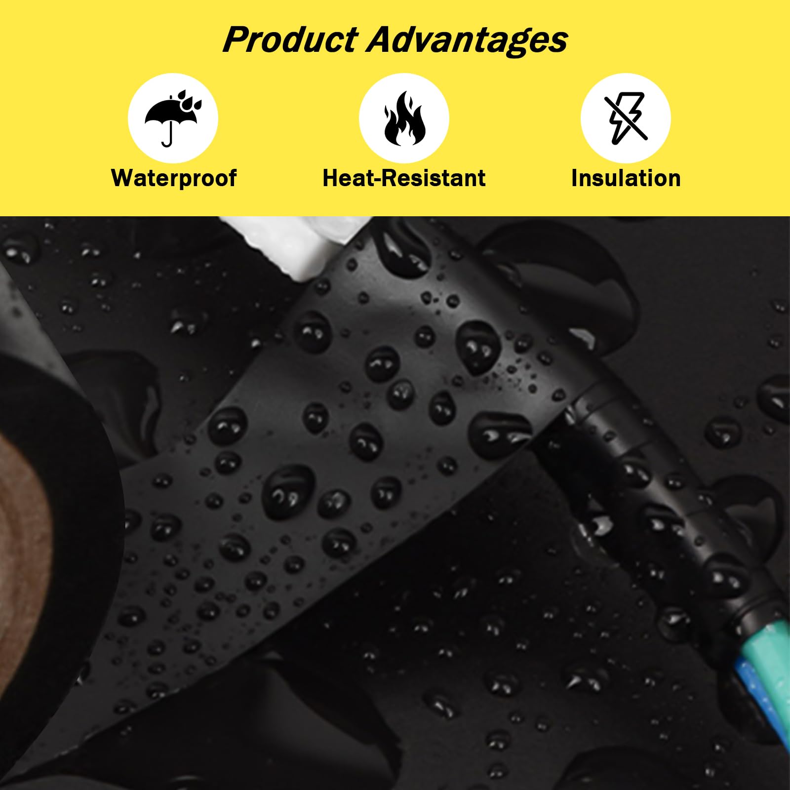 Elektrische isolatietape, 50mmX20m PVC elektrische tape, waterdichte vlamvertragende isolaties Plakband, bedrading kabelboom Tape (Color : Black Elektrische isolatietape, 50mmX20m PVC elektrische tape, waterdichte vlamvertragende isolaties Plakband, bedrading kabelboom Tape (Color : Black