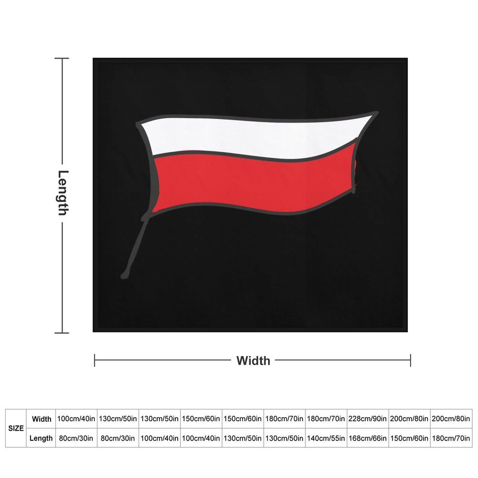 Poland Polska Flag Soft Flannel Blanket Throw Fashion Plush Blankets Lightweight Throws for Couch Bed 70