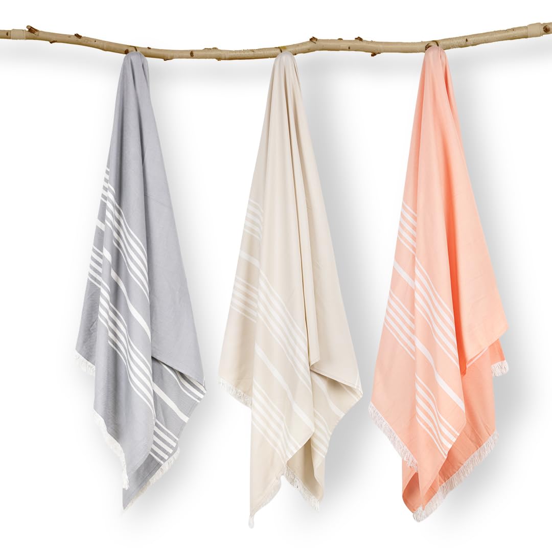 Mush 100% Bamboo Large Bath Towel | Ultra Soft, Absorbent, Light Weight, & Quick Dry Towel for Travel, Gym, Beach, Pool, and Yoga | 29 x 59 Inches Set of 3-image-9
