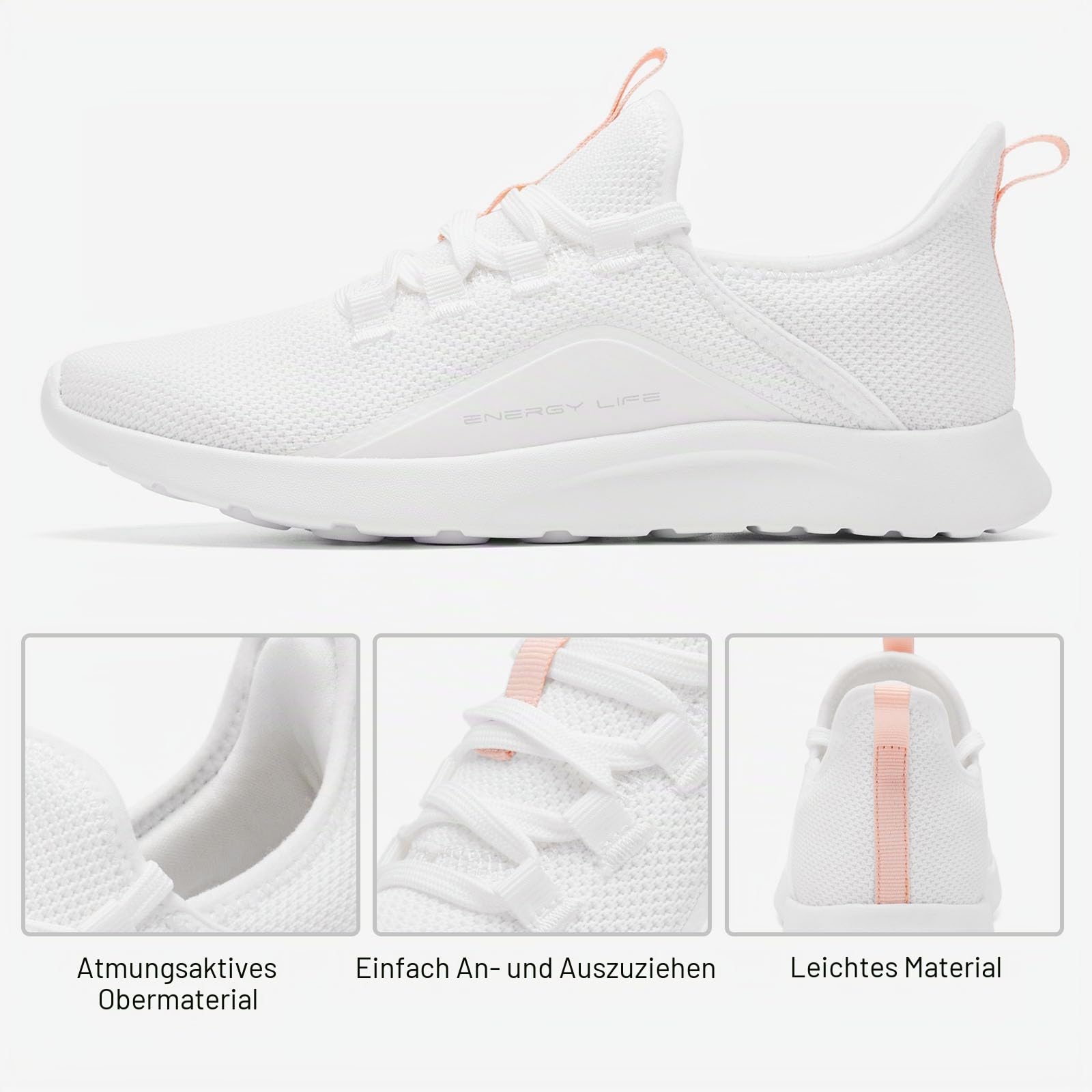 ALEADER Damen Energycloud Schuhe für Freizeit, Gehen & Leichtes Laufen – Leichte Slip-On Sneaker