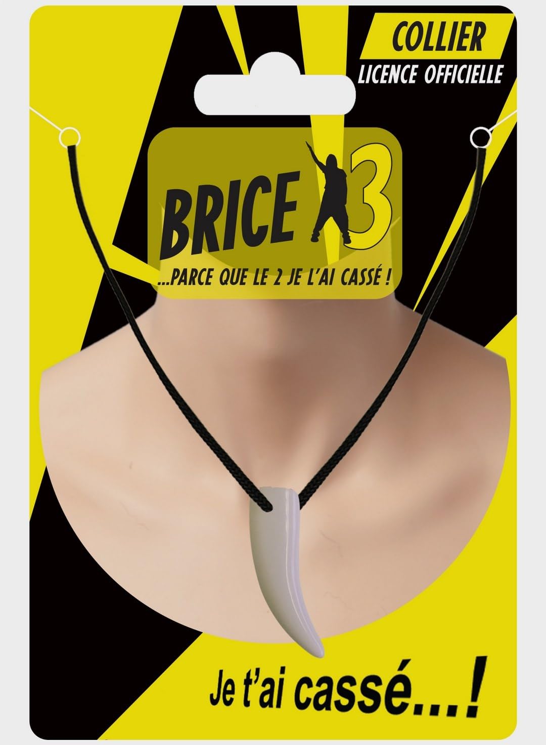 Collier Brice de Nice Accessoire de Déguisement Dent de Requin Blanche Plastique pour Carnaval Fêtes