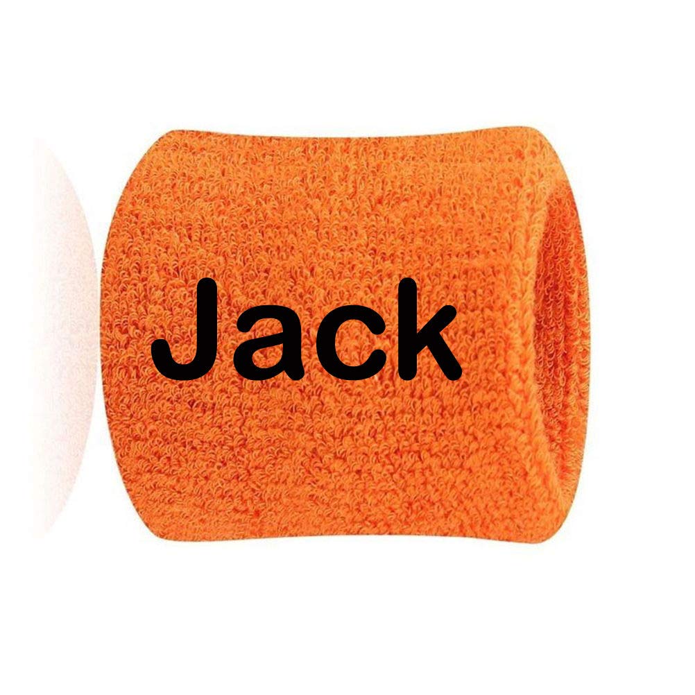 Personalised Pair of Sports Wrist Sweatbands Tennis Squash Badminton GYM Wristband_Orange