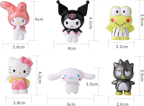 Miniatura 3 de Paquete de 6 bonitas figuras de personajes para niños, suministros de fiesta de cumpleaños, suministros de decoración de fiesta temática de anime,