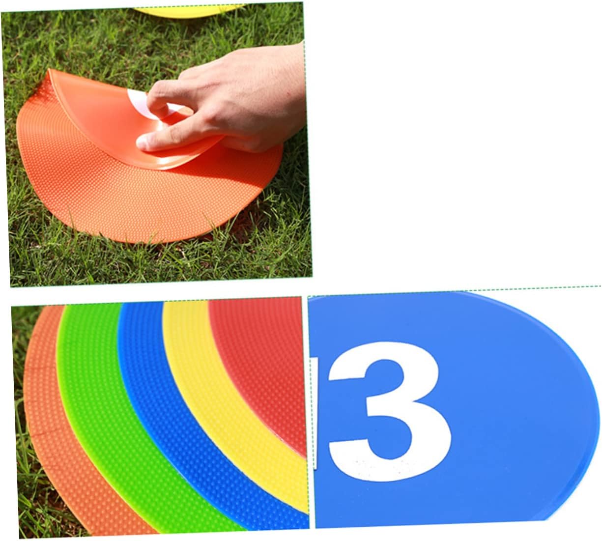 10Pcs Reusable Soccer Training Markers Roadblock Plates for Sports Drills Durable Football Supplies Non Slip Agility Field Equipment