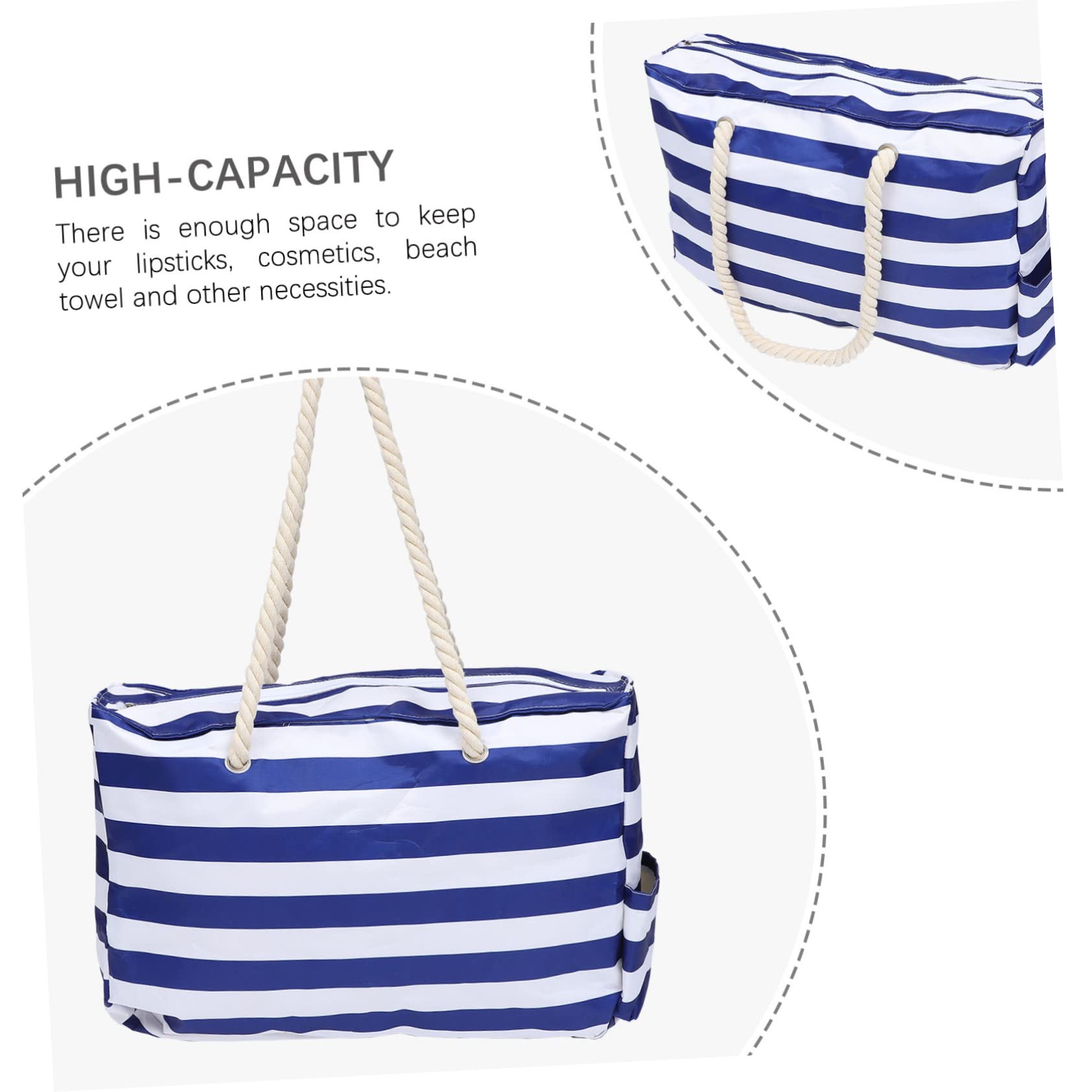 GALPADA Bolsa De Playa De Lona Bolso Para Exteriores y Piscina Para Llevar Toallas Ropa y Accesorios Playa
