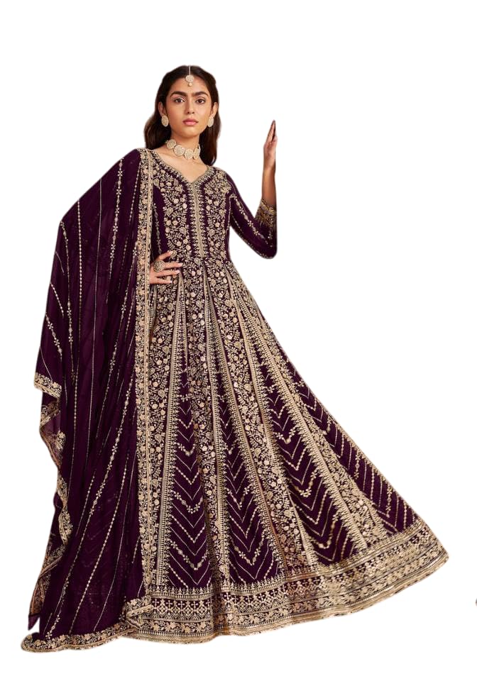 Georgette Ready to Wear Indian Pakistani Wedding/Party Wear Style Anarkali Dress for Womens-girl's