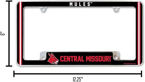 Miniatura 253 de Rico Industries NCAA Classic 12" x 6" Chrome All Over Automotive License Plate Frame for Car/Truck/SUV