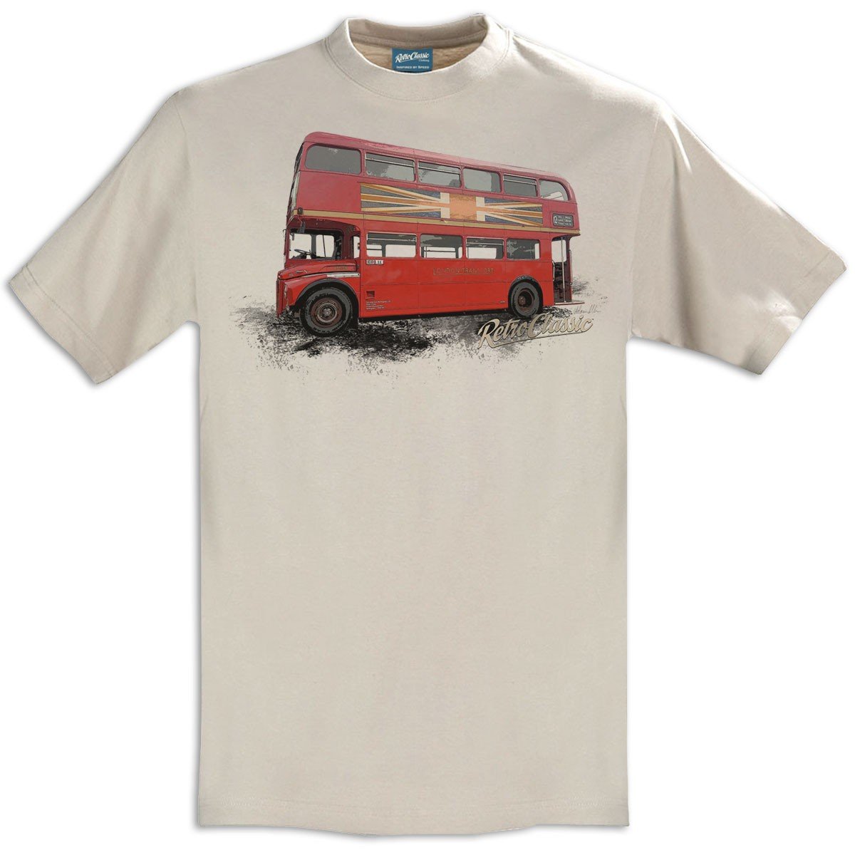 RetroClassic Retro Double Decker 1959 AEC Red Routemaster Bus Mens T-Shirt