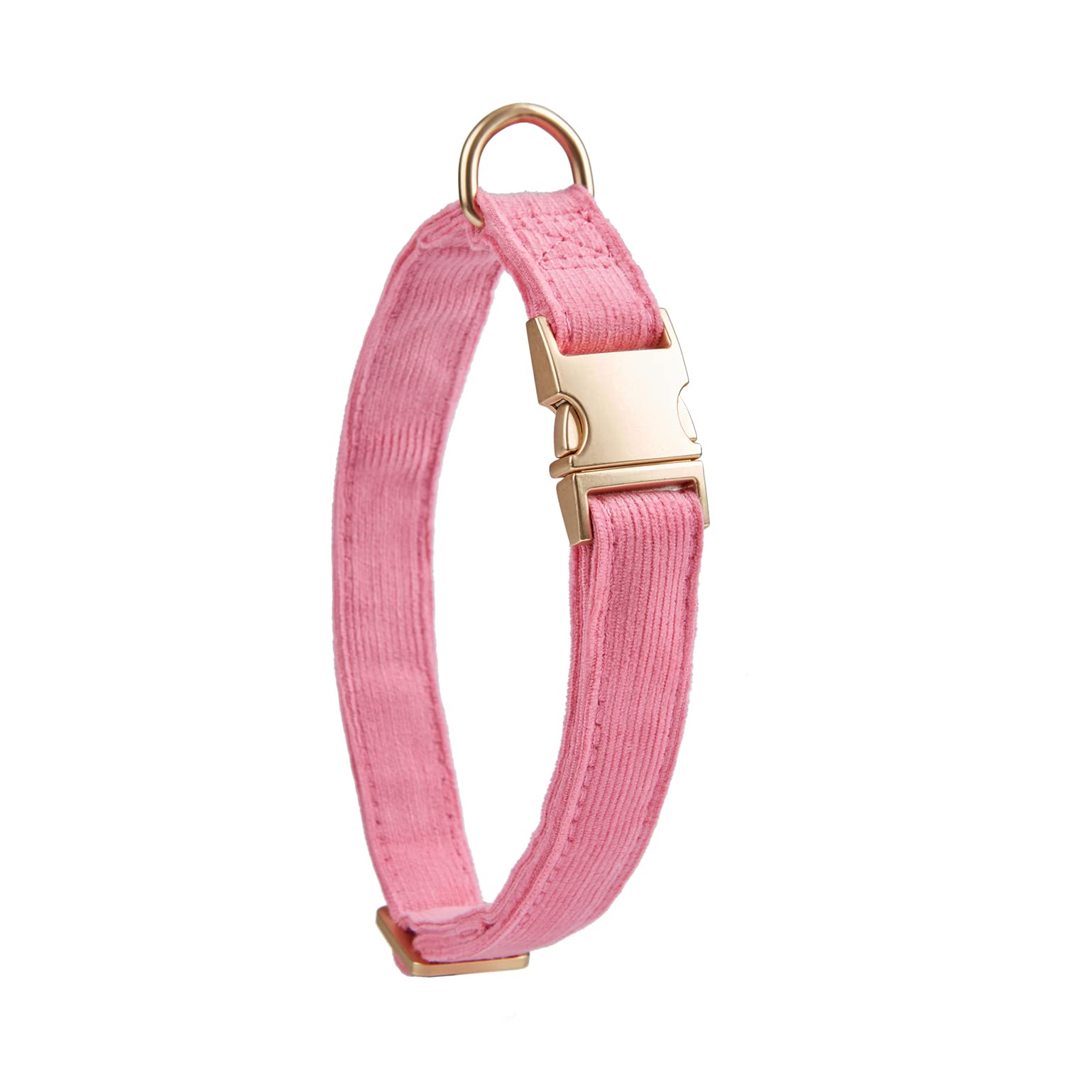 Tunkoo Hundehalsband Aus Baumwolle - Karomuster Mit Goldschnalle, Verstellbar (Größe M: 27,9–45,7 Cm), Waschbar