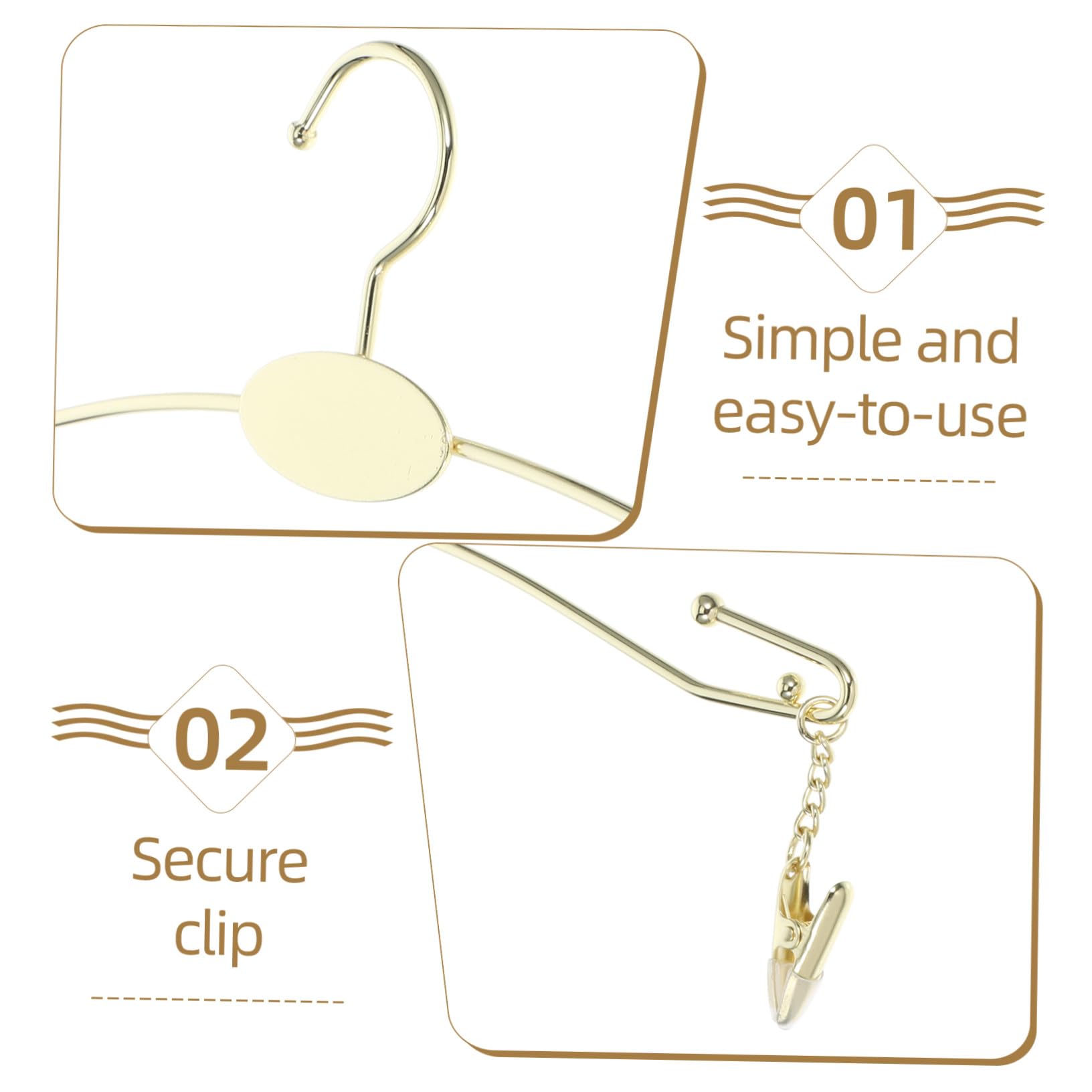Grucce con Clip per Reggiseni 10 Pezzi in Ferro Oro | Organizer Armadio, Non Lascia Tracce, Non Si Deforma Facilmente, Uso Multiplo per Capi Delicati