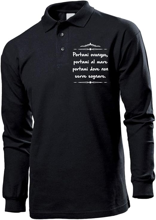 fashwork Polo a Manica Lunga Portami Ovunque, portami al Mare, portami