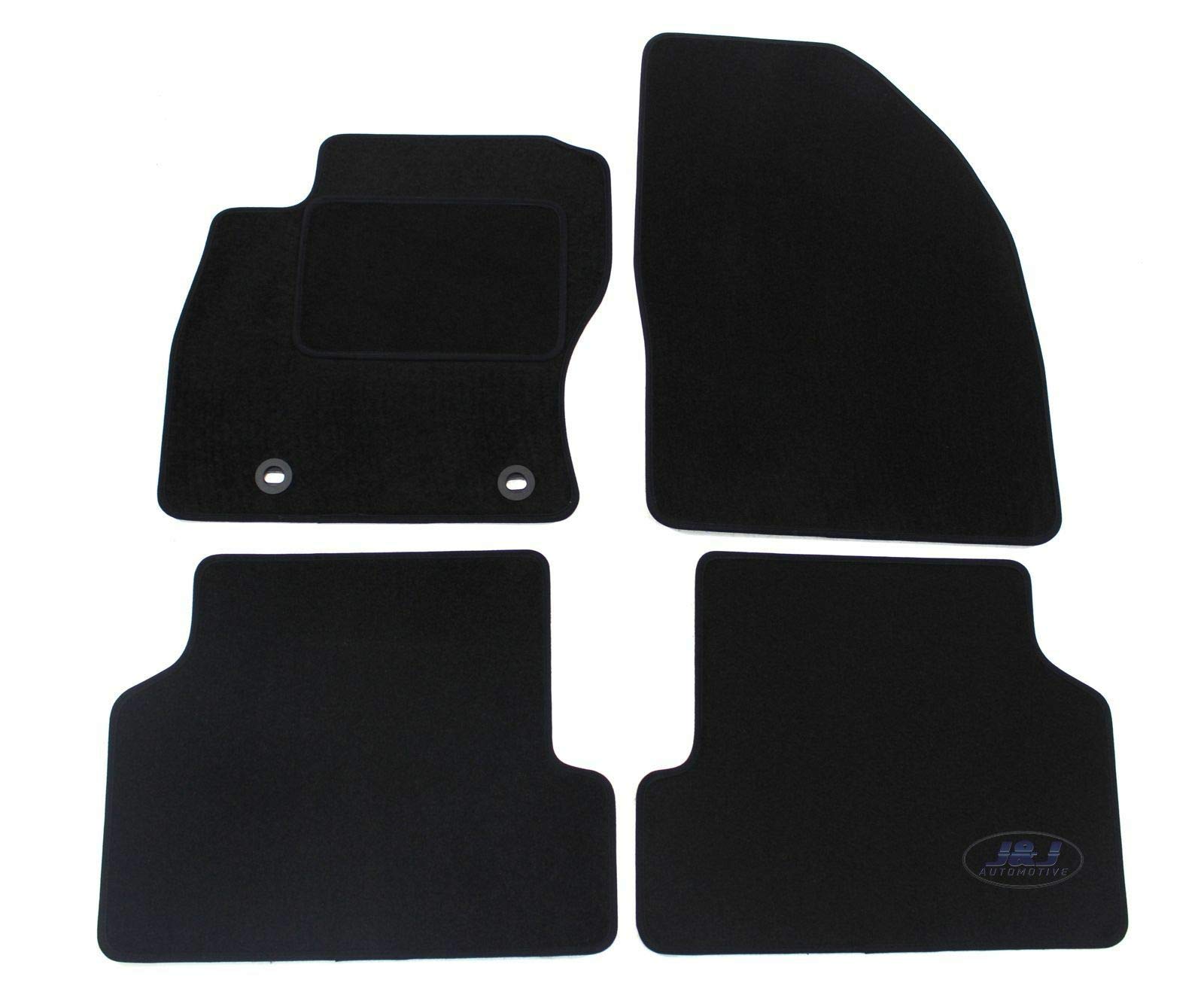 Gummimatte Ford Focus III Fahrer Fußmatte Velours Fahrerseite Fahrermatte Für Ford Focus MK3 (10-18) - 1-teilig - Passgenau Fahrerfußmatte Schwarz Antirutsch