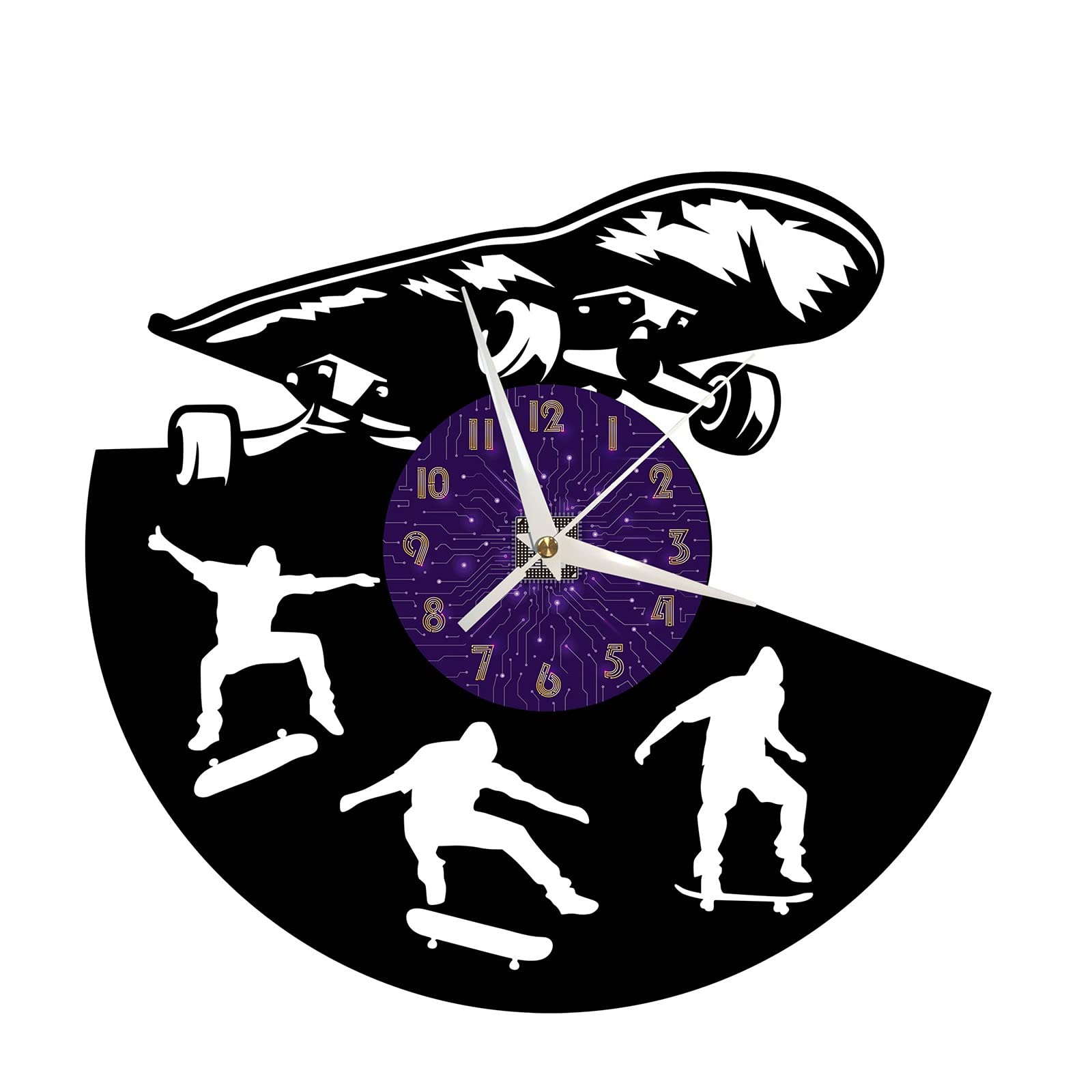 Horloge murale en vinyle sur le thème de la trottinette, cadeau original de salon