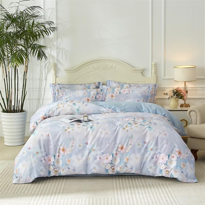ZZTBQ Flower Duvet Cover Set Double Blossom Quilt Cover Ultra Soft Microfiber Floral Flowers Printed Kids Children Comforter Cover 3 Pieces Decor Bedspread Cover 200 x 200 cm color flower