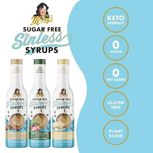 Miniatura 5 de Miss Mary's Sinless Syrups Winter Collection - Sin azúcar, sin edulcorantes artificiales, postre de café, té, cacao, apto para dieta cetogénica,