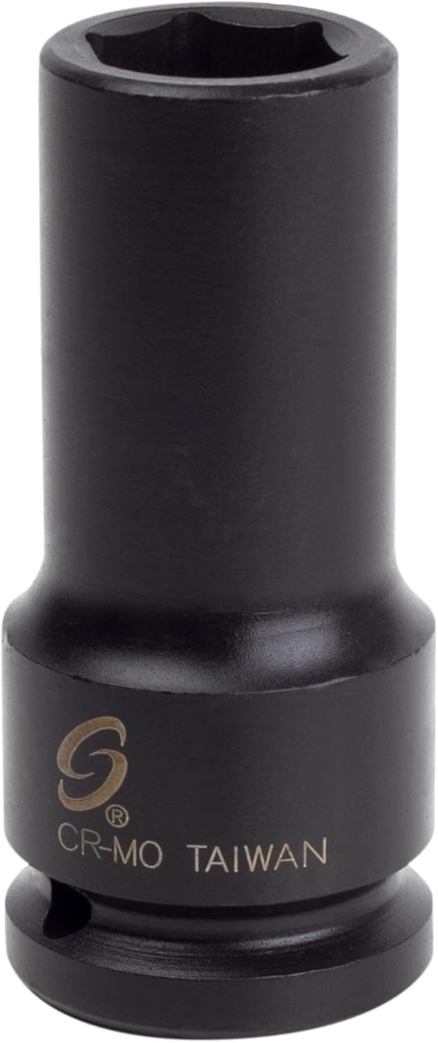 SUNEX Tools 3/4 in. Drive 19mm 6-Point Deep Impact Socket, CR-MO Steel, Model 419MD