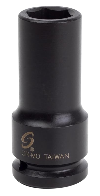 Soquete de Impacto Longo 19 mm com Encaixe de 19,05 mm (3/4 pol.), 6 Pontas, em Aço Cromo-Molibdênio Sunex Tools 419MD