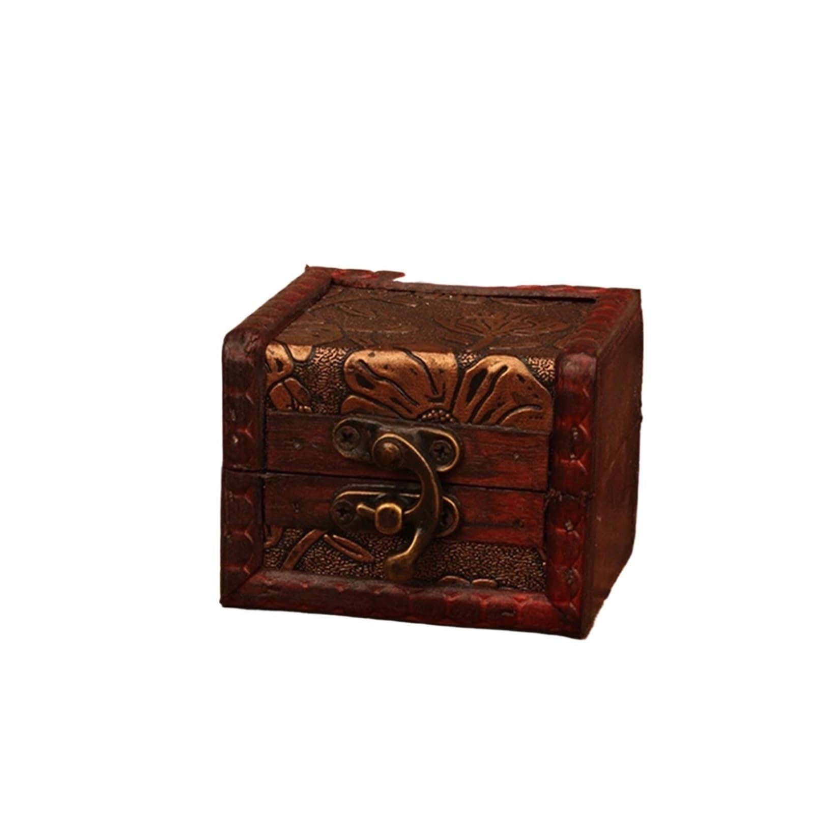 YShiuoL Wooden Storage Box Vintage Wooden Jewelry Box With Lock Trinket Packing For Ring Brooch Bracelets Earrings Ear Studs Storage(Color7)