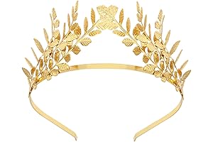 1pc Gold Leaf Headband Headpiece Women Girls Gold Leaf Tiara Crown Flower...