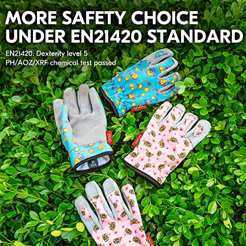 Vgo... 1-Pair Age 3-4 Kids Gardening Gloves,Children Yard Work Gloves,Soft Safety Outdoor Playing Gloves(Size Xs, Blue Plane, Kid-Mf7362) #TOP3