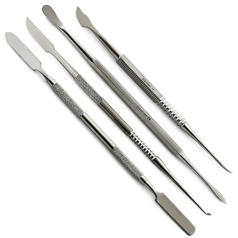 4Pcs Set Dental Carvers Zahle Beale Lecron Waxing Mixing Cement Spatula Knife Scraper Laboratory Instruments