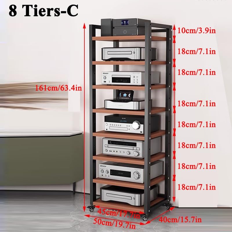 Meuble stéréo ouvert réglable pour organiser vos appareils audio - 2