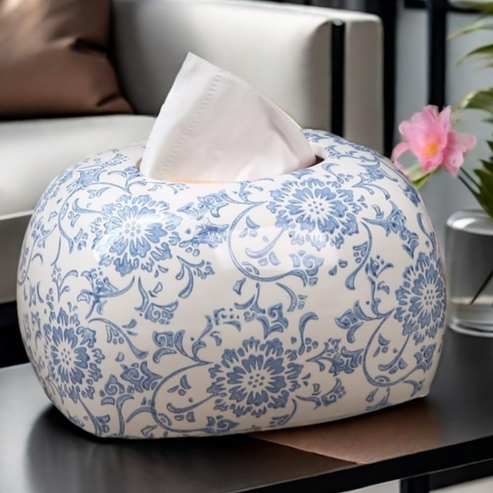 Łatwe zadania Ceramiczne pudełko na ręczniki papierowe do jadalni, stolika kawowego, salonu, pulpitu, pudełka serwetki(Czarny)