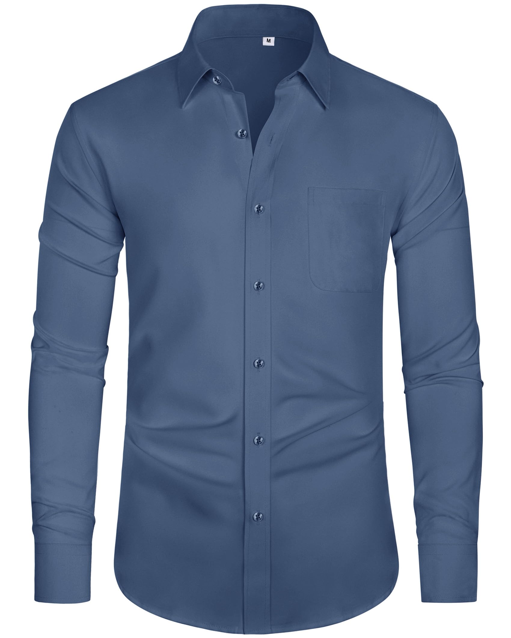 J.VER Hemd Herren Regular Fit Businesshemden Stretch Langarm mit Tasche | bügelfrei, atmungsaktiv, blickdicht, freizeit, pflegeleicht, knitterfreies, hochzeit, anzug, büro, festlich, outdoor, S-4XL