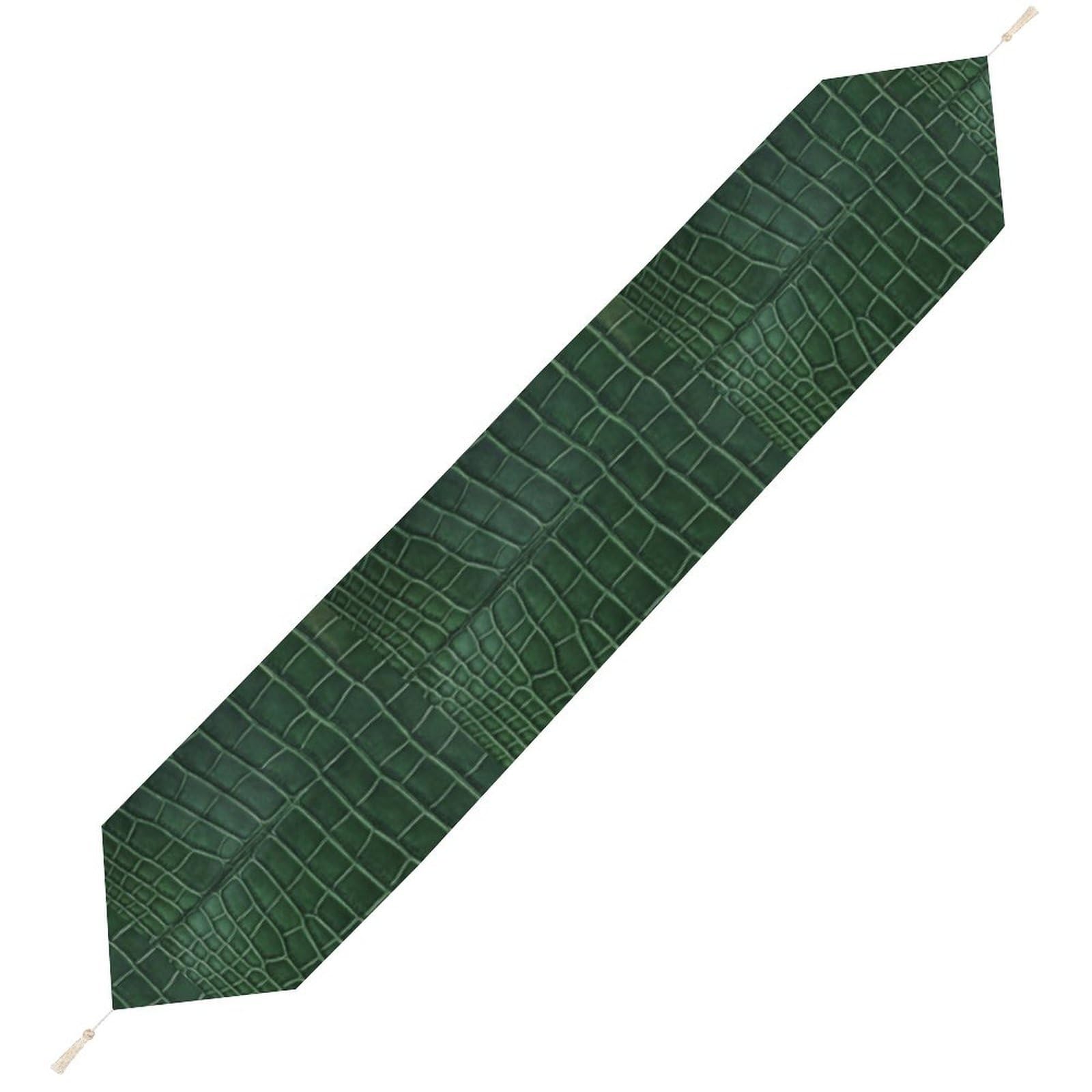 JZemdybill 200*33cm Table Runner with Tassel, Alligator Skin Table Runner, Table Decoration for Kitchen, Party, Restaurant