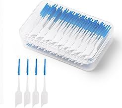 MXTIMWAN 200 Stück Interdentalbürsten, Tragbare Zahnreinigung Zwischenräume, Blau, Wiederverwendbar
