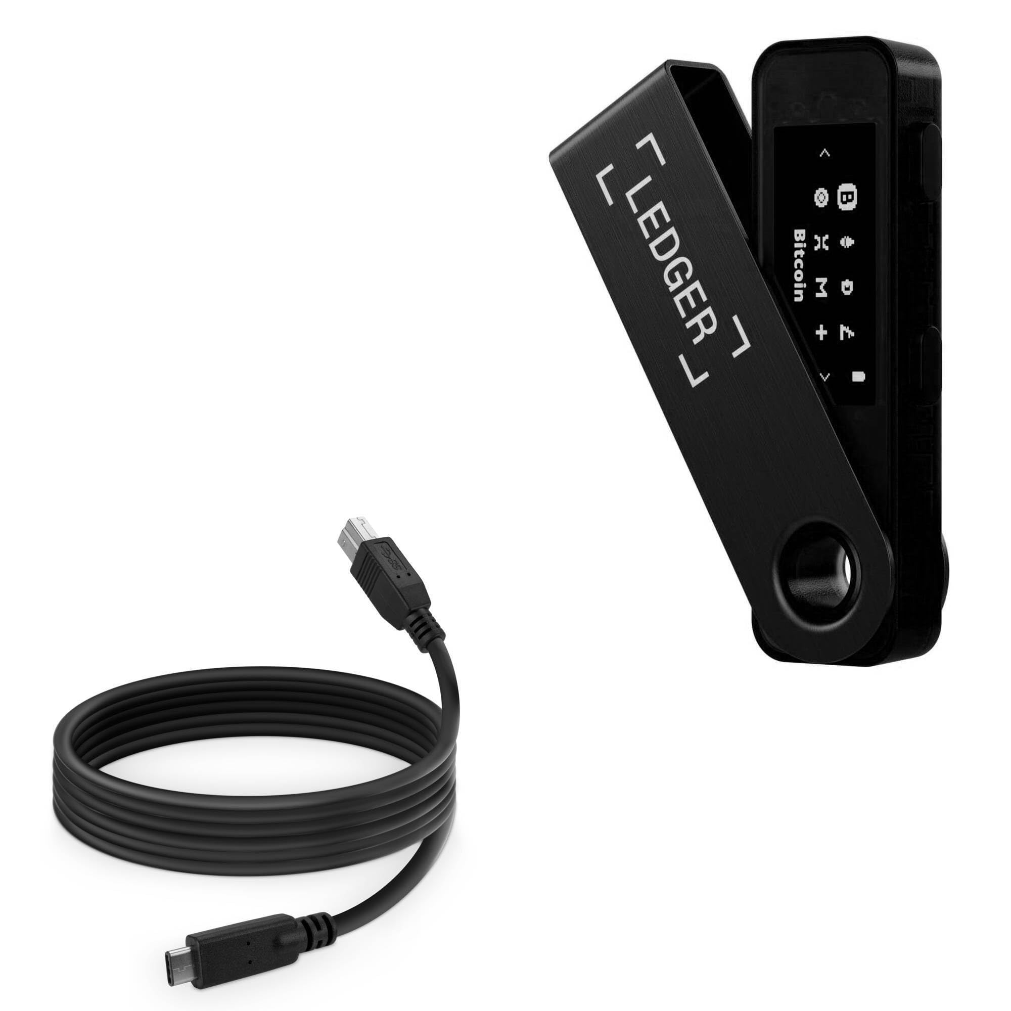 BoxWave Cable Compatible with Ledger Nano S Plus - DirectSync - USB B to USB 3.1 Type C, USB B to C Sync Cable - 6ft - Black