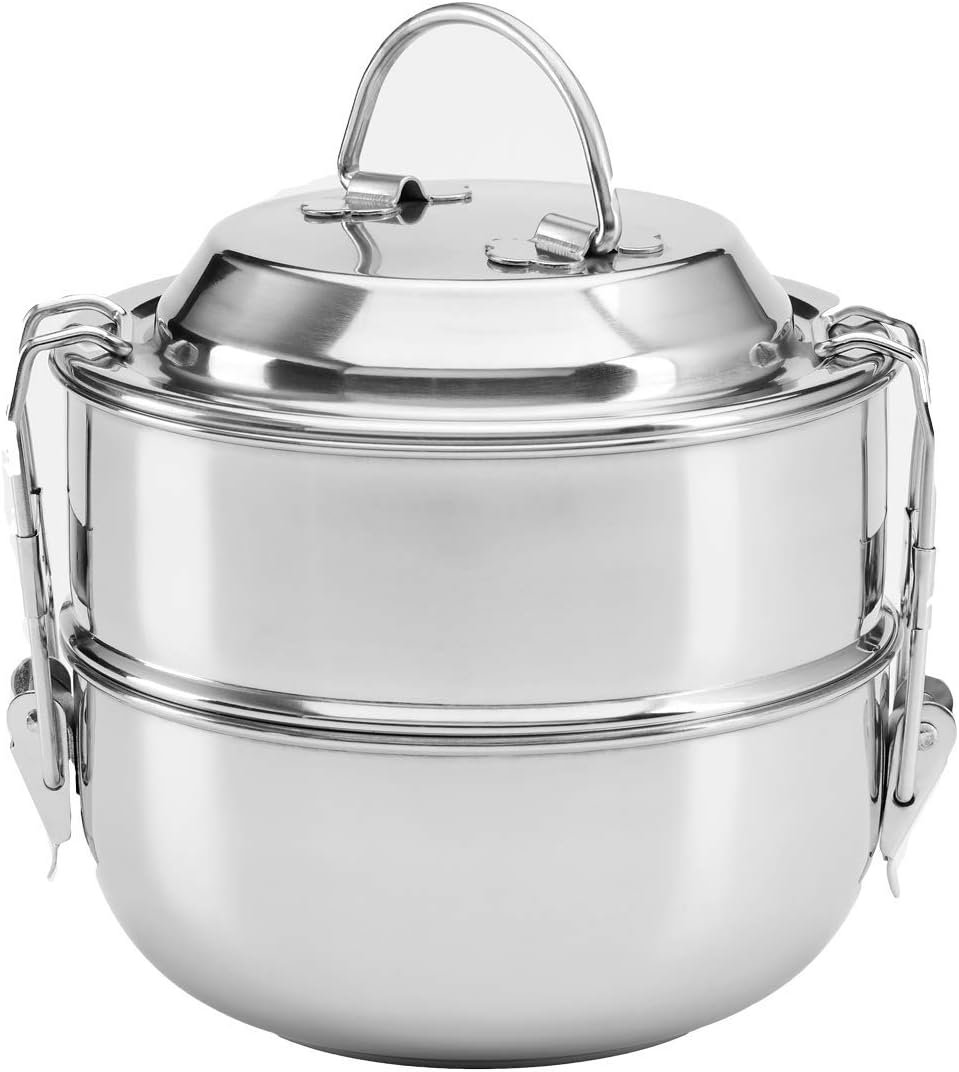 Happy Tiffin, Raja Domed 2 Tier Stackable Food Storage Lunch Box Tiffin Container