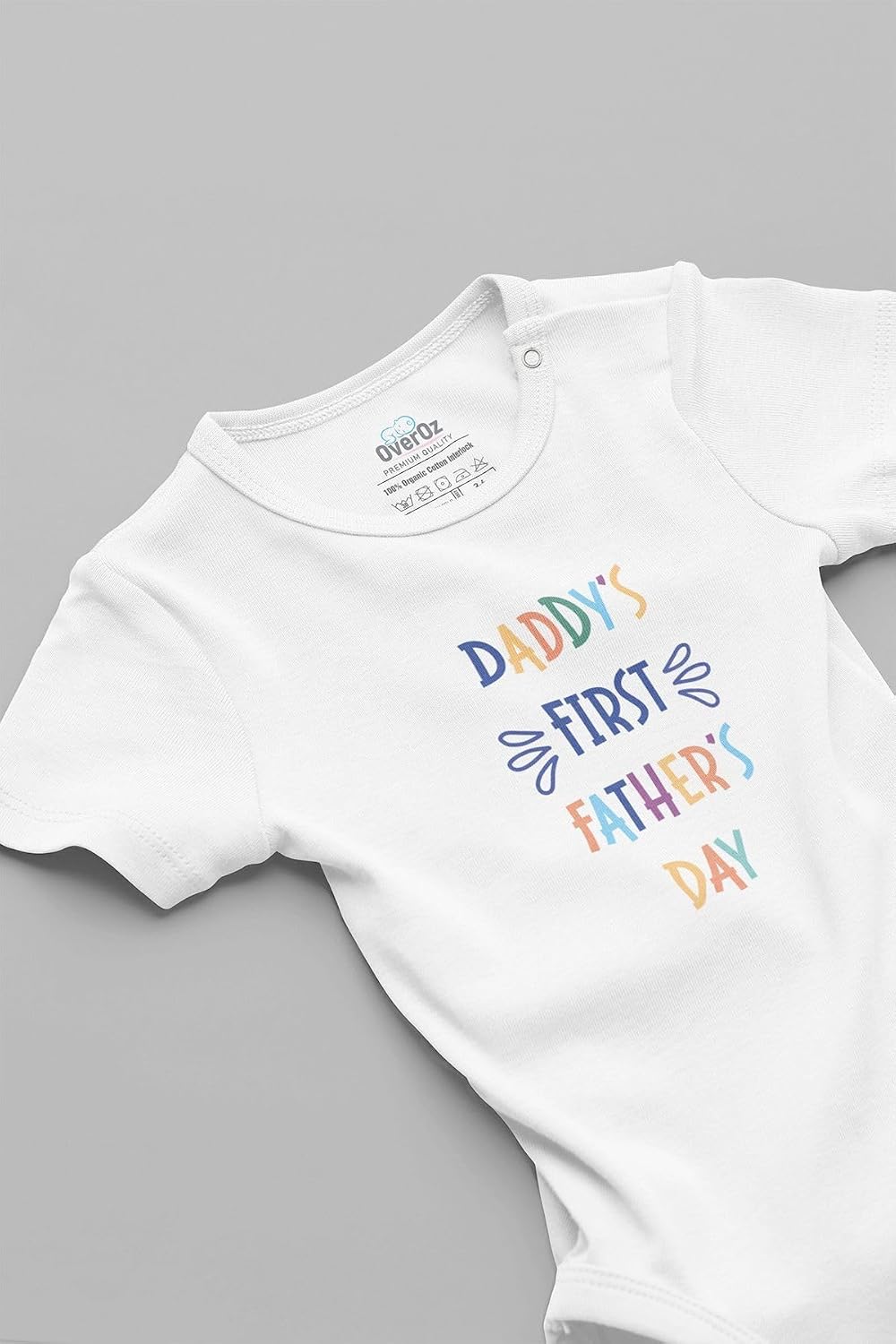 Organik%100 Pamuk Daddy's First Father's Day Babalar Günü Bebek Body Çıtçıtlı Badi Zıbın 5216