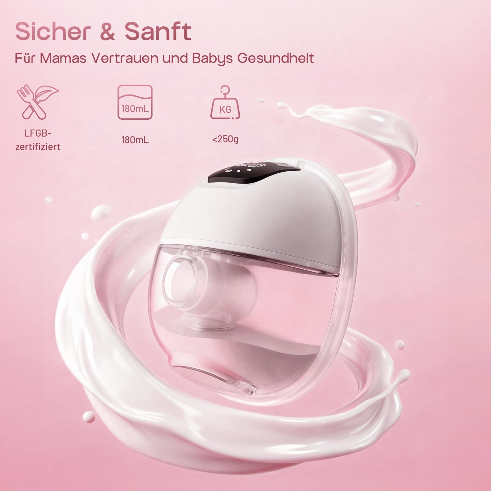 Milchpumpe Elektrisch, Tragbar Doppel-Milchpumpe Handsfree, 4 Modi 12 Stufen, BPA-frei, Leise & Leicht, 24mm mit 19/21mm Flansch & Ersatzteilen–Ideal für Neue & Berufstätige Mamas (2 Stück, Weiß)