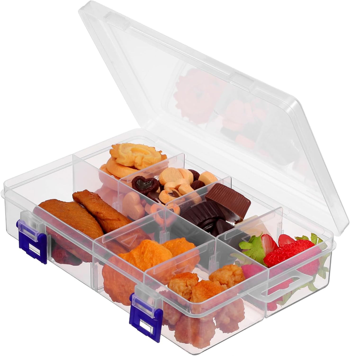 2pcs Clear Storage Box Multi-grid Organizer Removable Dividers for Crafts Jewelry and Beads Compartments Transparent Design for Easy Visibility