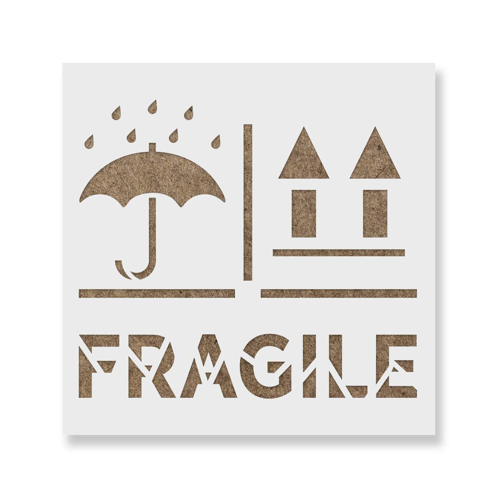 Stencil con scritta "Fragile Right Side Up Keep Dry" – Stencil per pittura aerografo, decorazione artistica da parete, modello fai da te, in Mylar da 7,5 mm, riutilizzabile
