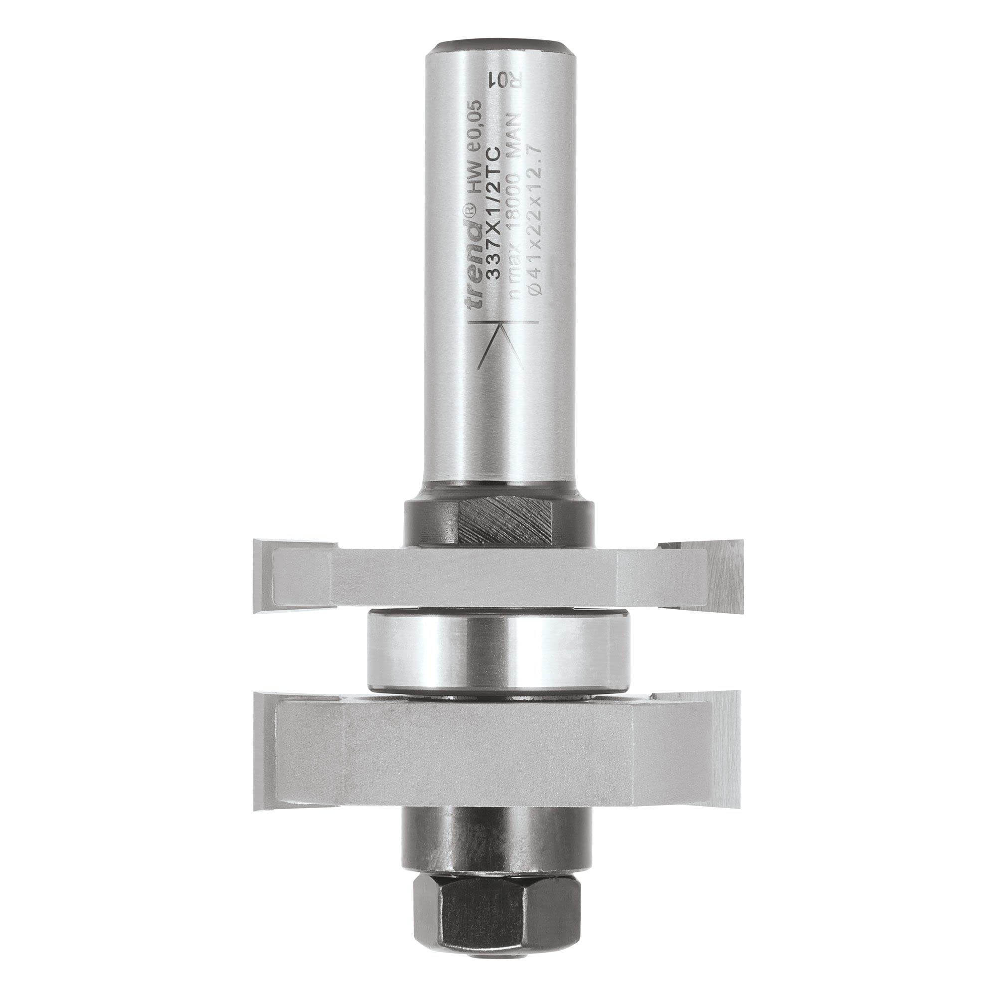 Trend Profesjonalny zestaw frezów do połączeń na pióro i wpust, trzpień 1/2 cala, średnica cięcia 41 mm, długość cięcia 6,35 mm, 337X1/2TC