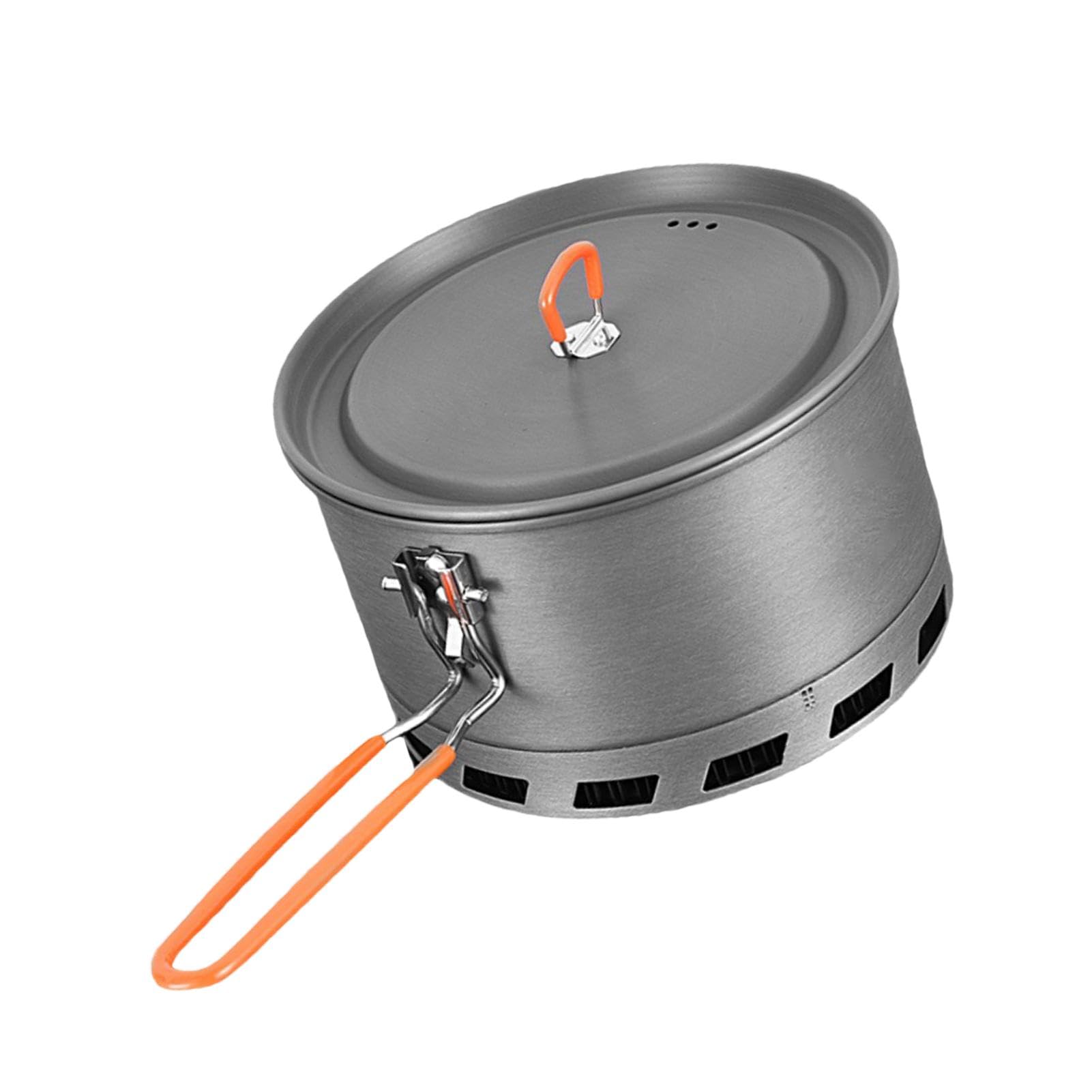 Olla de campamento, olla de camping compacta con tapa | Sartén antiadherente multiusos para senderismo, camping, pesca