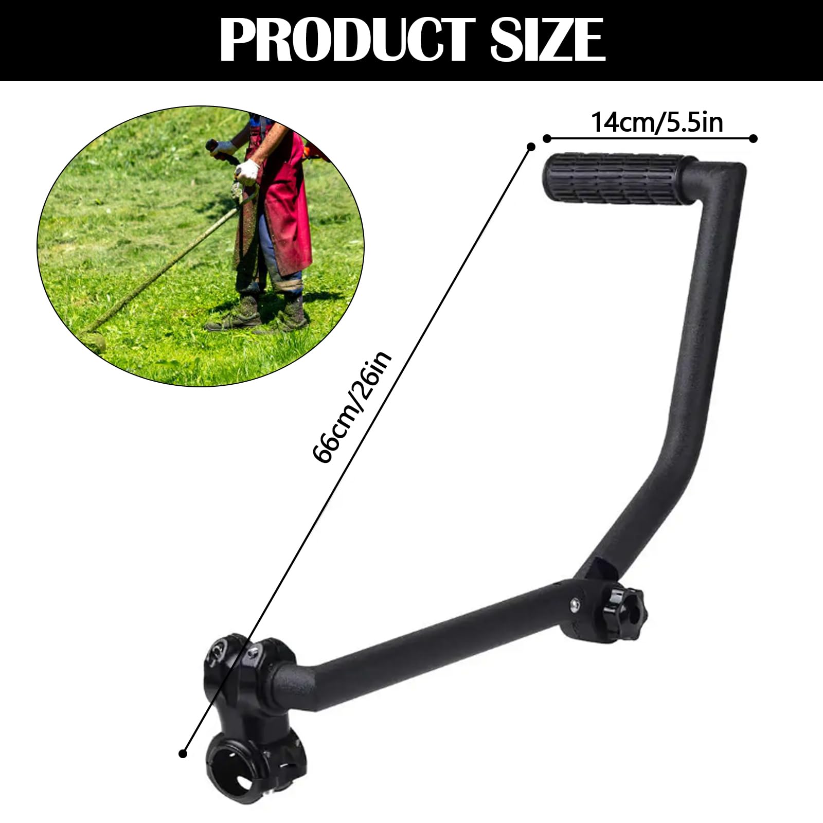 Poignée de Coupe-Herbe, Poignée Ergonomique de Coupe-Bordure Universelle Poignée de Désherbage en Acier Inoxydable Extension de Poignée de Désherbage pour Poignée de Machine de Soin de Pelouse