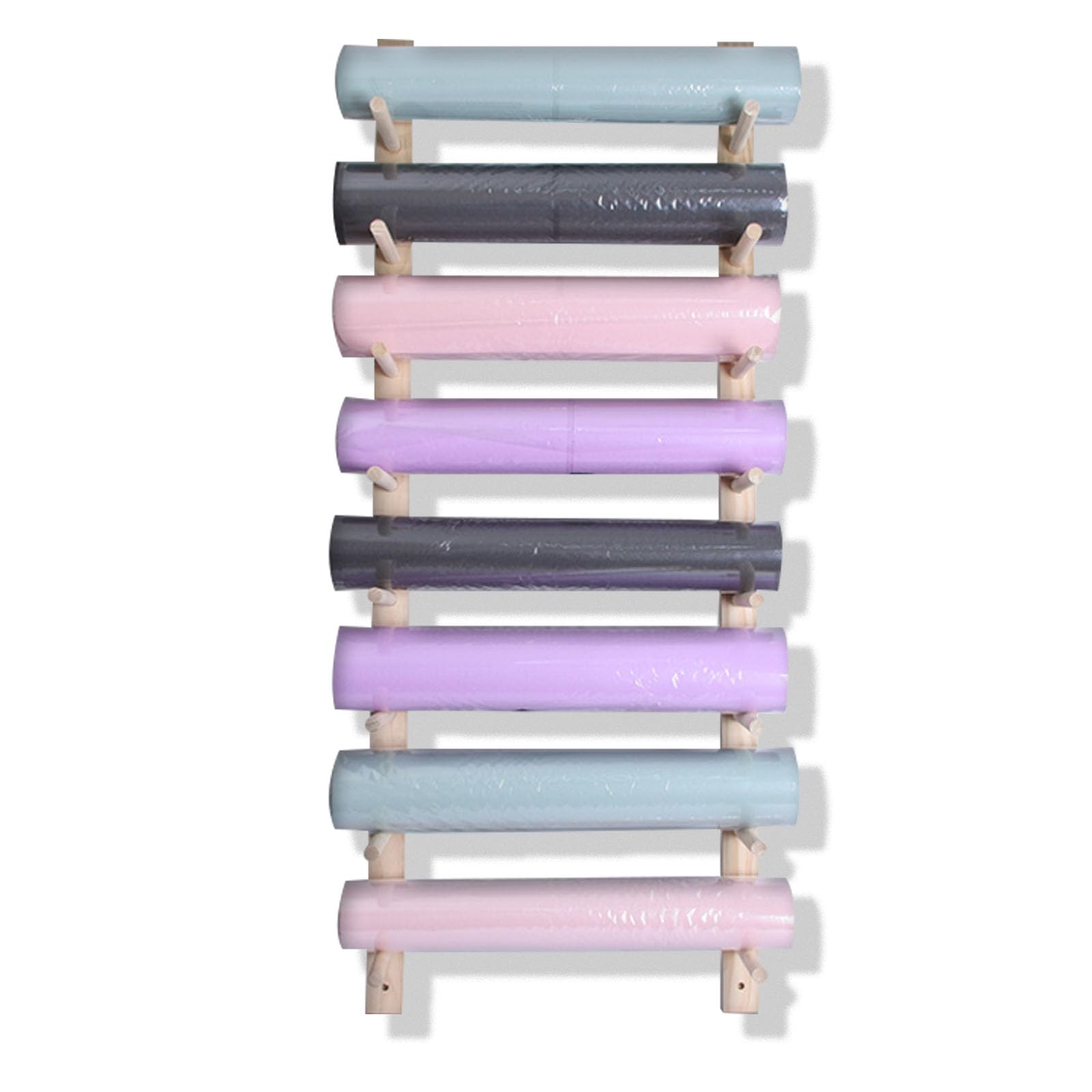 Soporte de almacenamiento para esterilla de yoga, estante de madera montado en la pared para 2-9 esterillas, estante flotante de organización de gimnasio para estudio y hogar