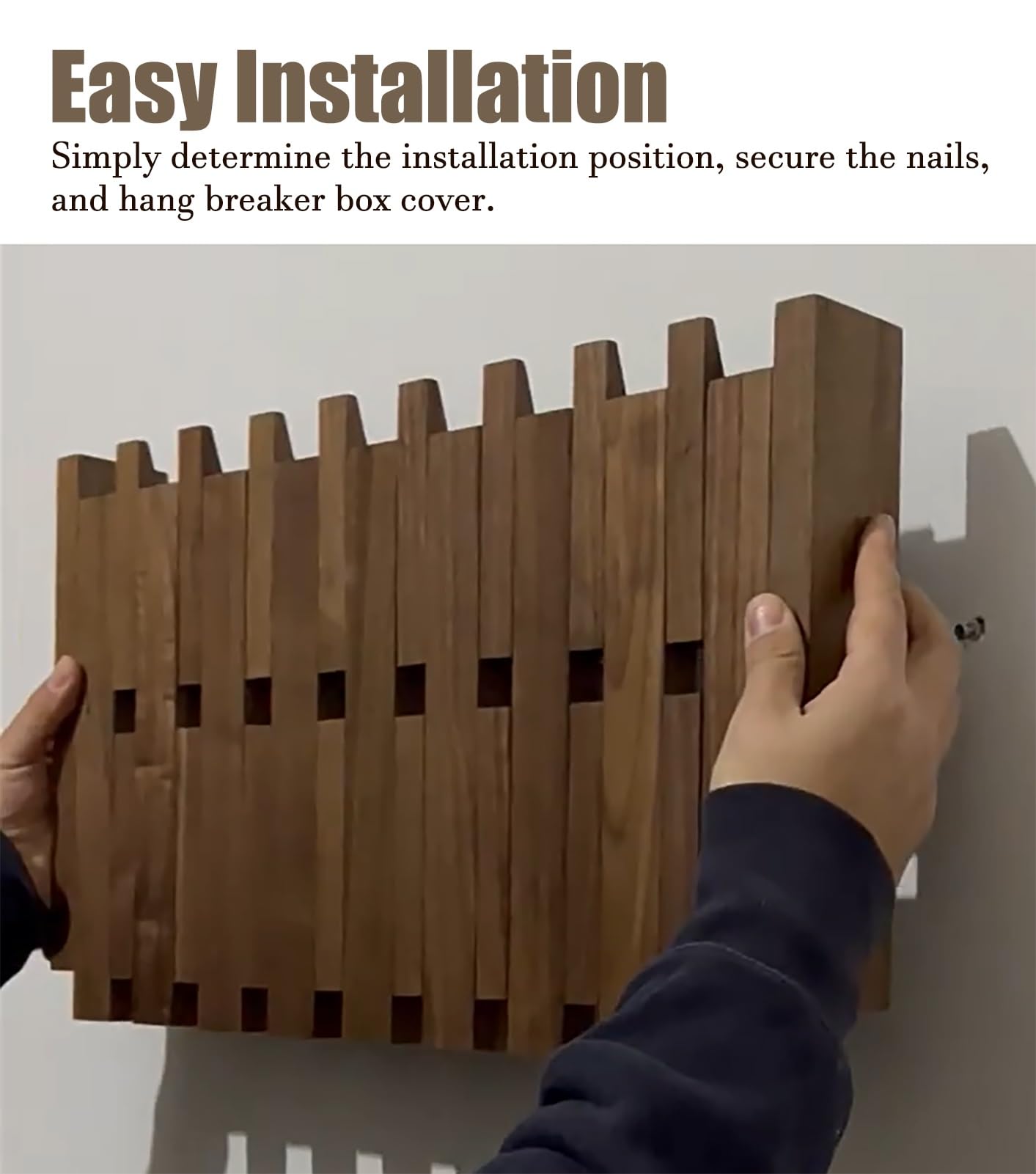 Tapa Cuadro Electrico Cubierta de Caja de Interruptores de Teclas de Piano de Madera con Ganchos, Cubierta de Panel Eléctrico Decorativo Montado en la Pared(Natural,8 Hooks)