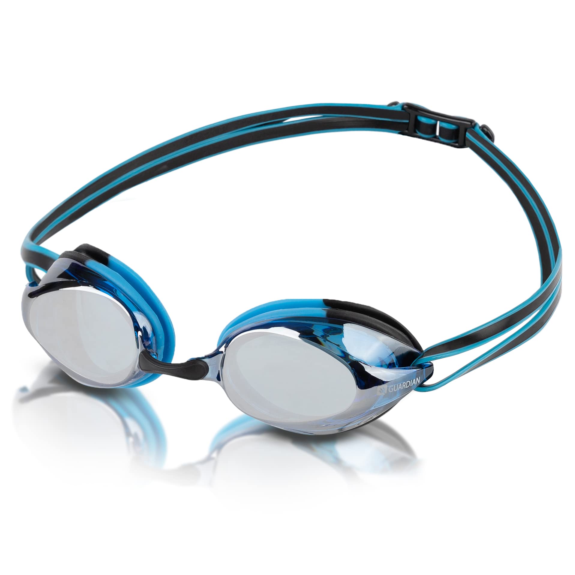 Schwimmbrille für Erwachsene, für Schoßbecken, Anti-Beschlag-Schwimmbrille für Erwachsene, Männer und Frauen, transparent, kein Auslaufen, Wasserbrille (Blau/Schwarz)