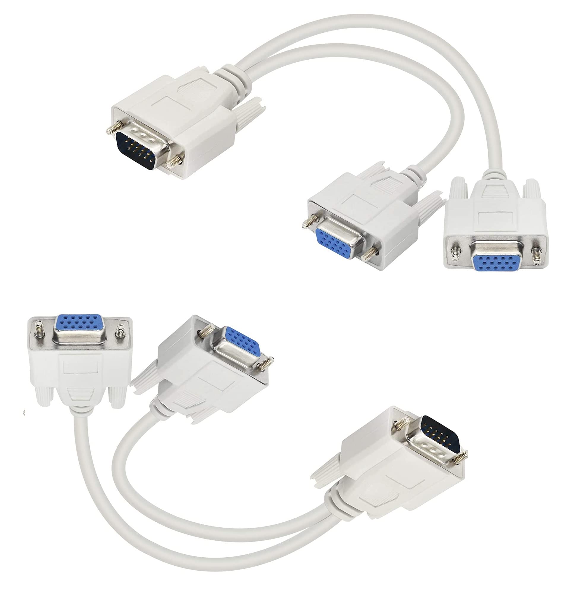 H-its Kabel : ( 2 Pieces VGA Y Splitter Cable Video Adapter Male to 2X Female - VGA Splitter Cable Adaptor - VGA Male to 2 Port VGA Female Cable - White (B09Y4MF5FC) Amazon Price History, Amazon Price Tracker