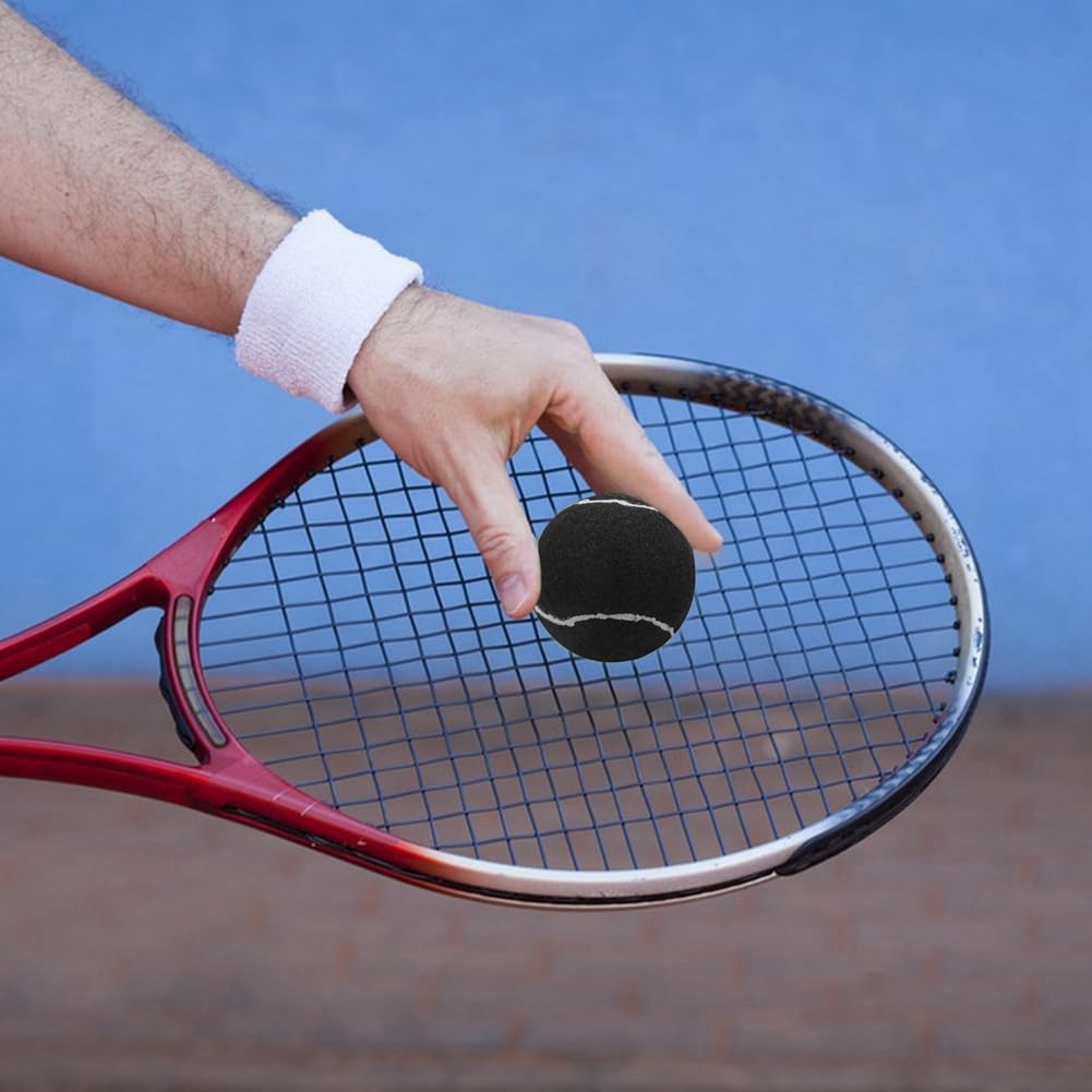 Paquete de 24 Pelotas de Tenis, Pelotas de Entrenamiento Elásticas Resistentes Al Desgaste, 66 mm, Pelota de Tenis para Práctica de Principiantes para Damas, Negro